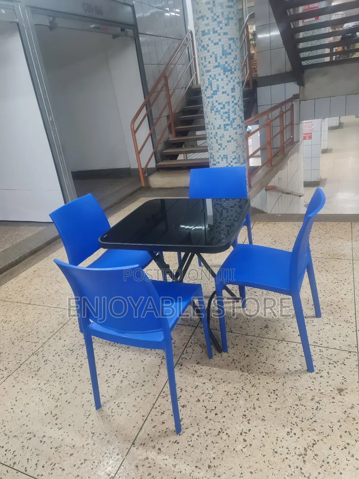 Dining Table and 4 Portable Chairs Set