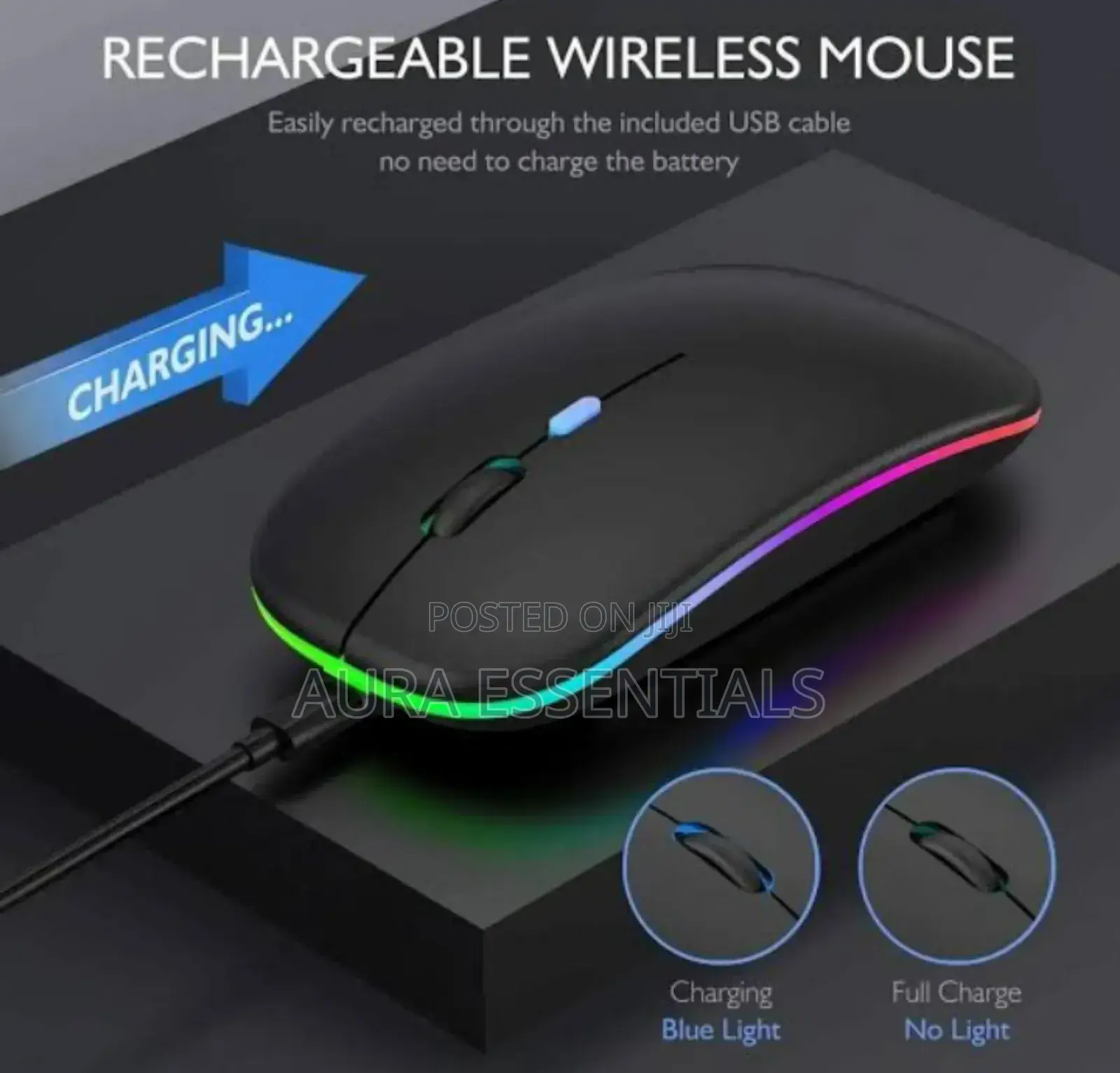 Rechargeable RGB Cordless Usb Optical Mouse