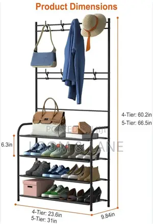 Carbon Steel 5 Tiers Hat Coat Stand
