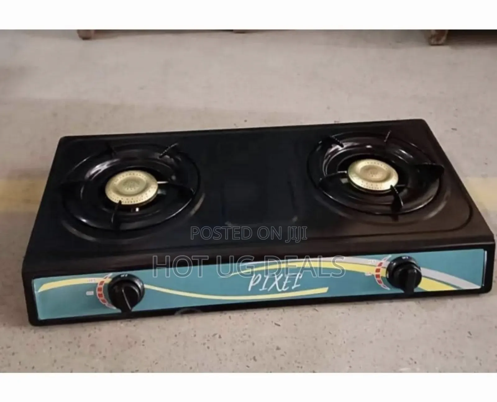 Pixel 2 Burner Gas Stove Burner- 1 Year Warranty - Black