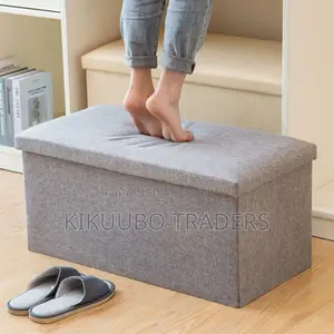 Storage Stool Box Ottoman Fabric Foldable Storage Box
