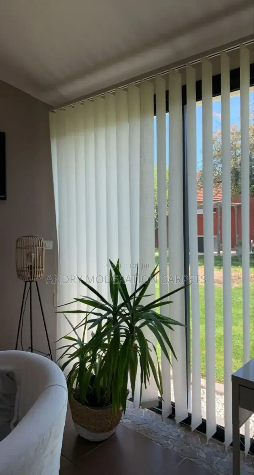 White Home Blind Curtains