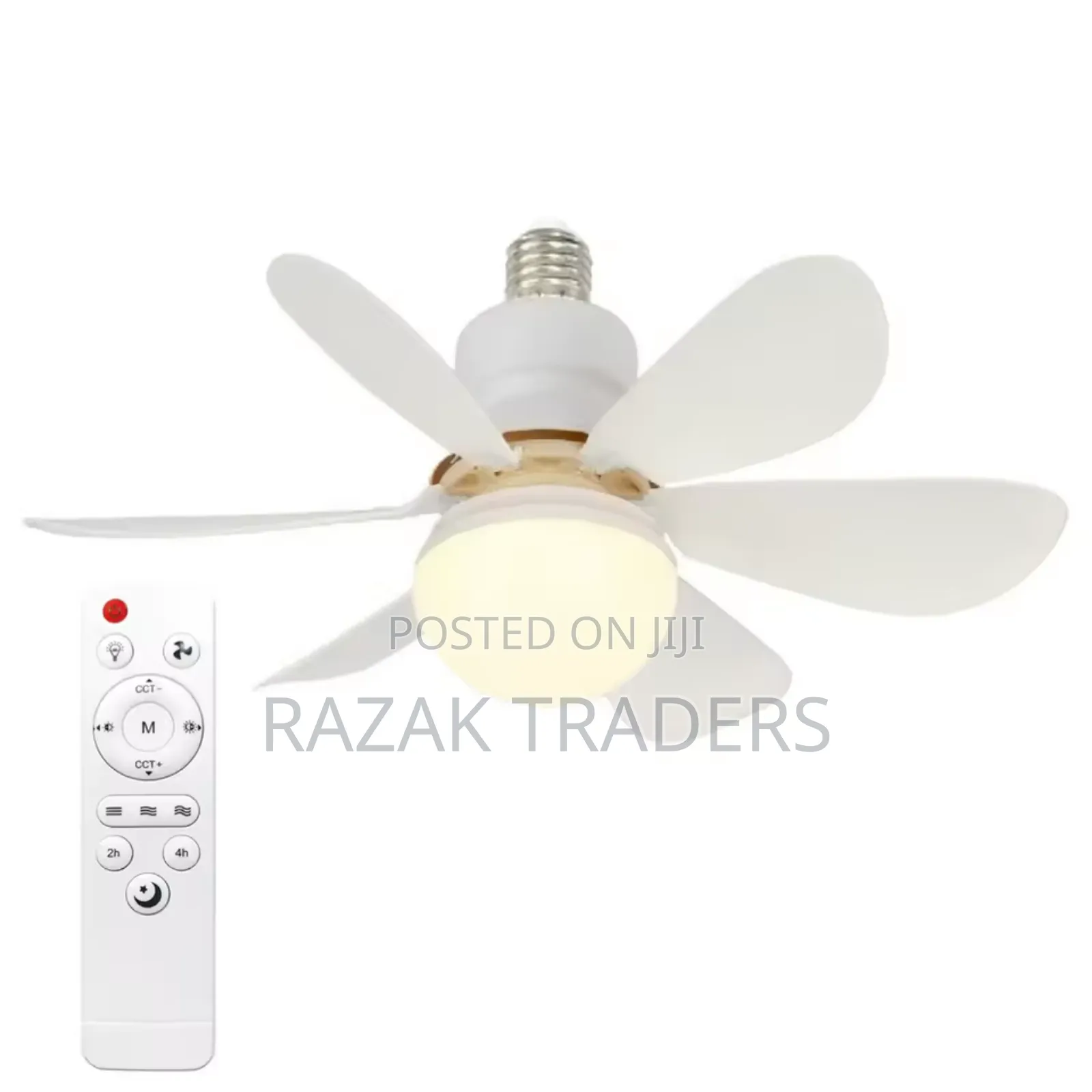 40w 52cm Ceiling Fan With Led Light Remote Control White