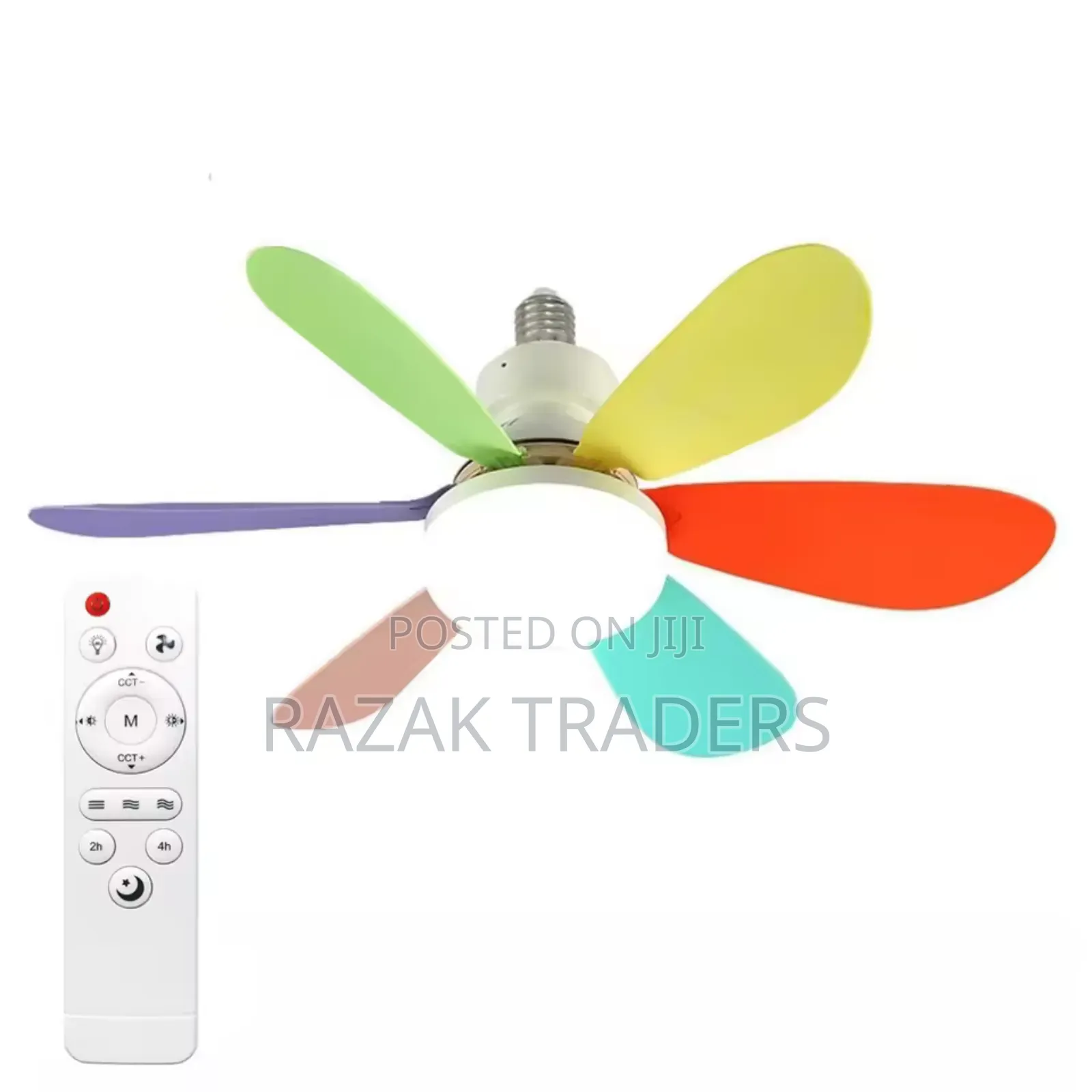 40w 52cm Ceiling Fan With Led Light Remote Control White