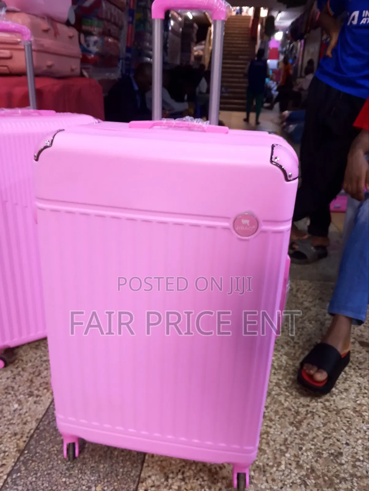 Rubber Plastic Suitcases. Medium. ( Pink)