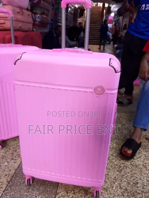 Rubber Plastic Suitcases. Medium. ( Pink)