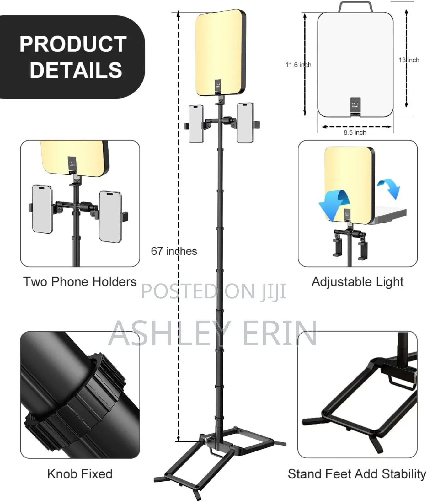 Portable Rechargeable Led Video Light With Stand
