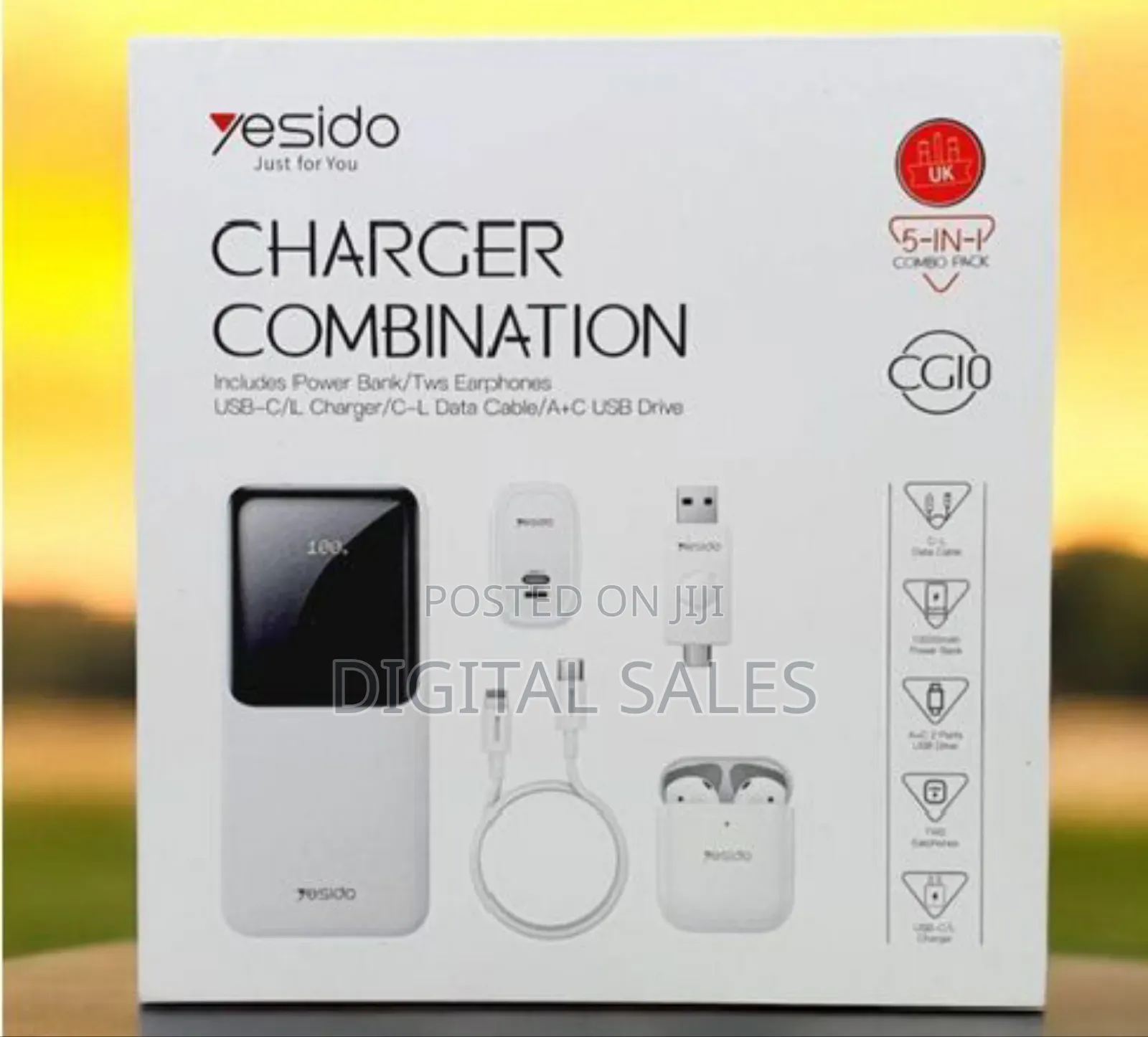 Yesido 5 in 1 Combo Pack Charger Combination