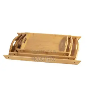 Big Wooden Trays, 3pcs - Brown