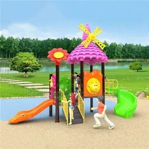 Whimsical Windmill Outdoor Playground Set With Double Slides