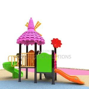 Whimsical Windmill Outdoor Playground Set With Double Slides