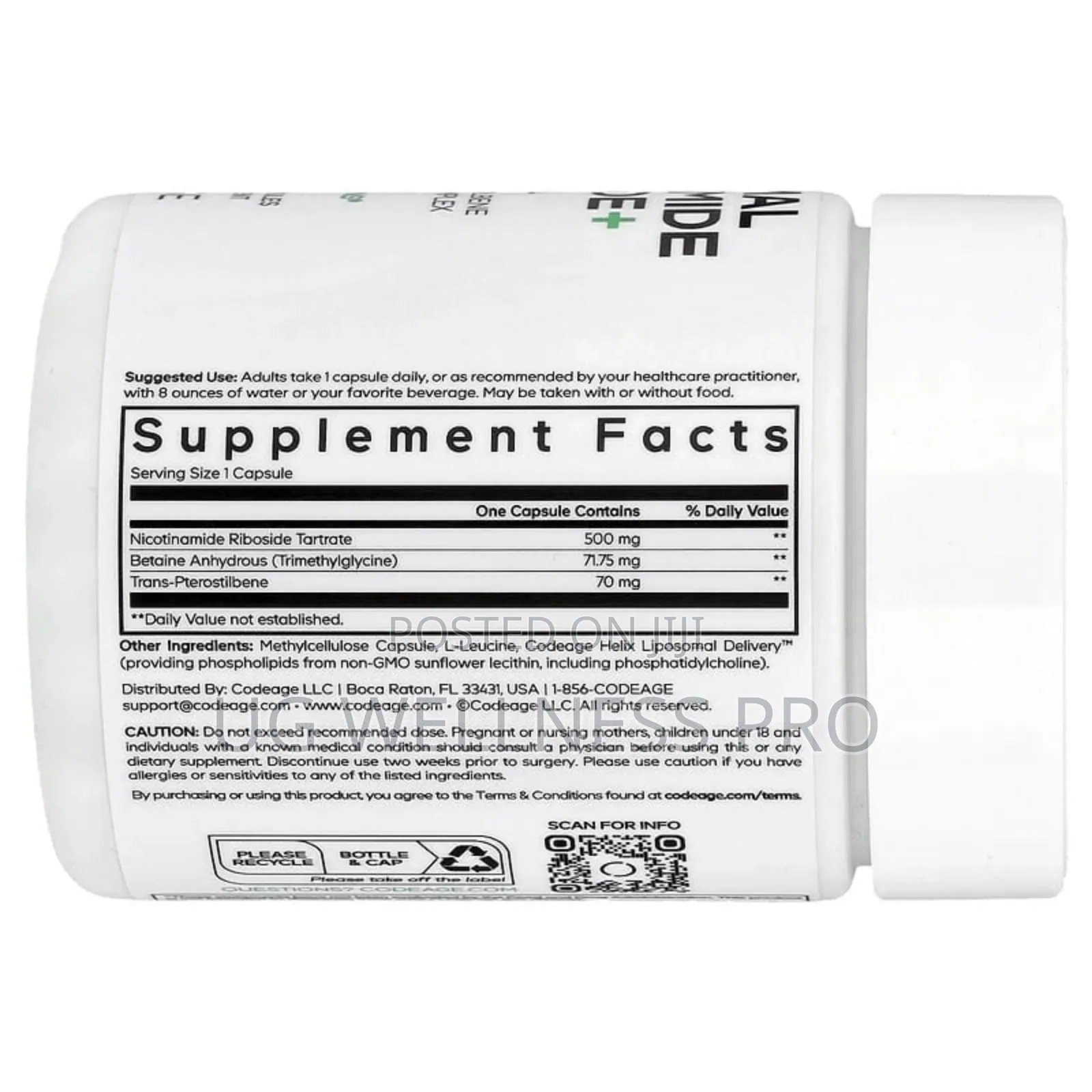 Codeage, Liposomal Nicotinamide Riboside+, 60 Vegetable Caps