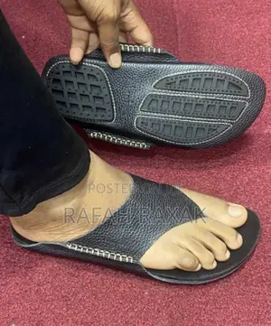 Original Black Clarks Genuine Leather Flat Sandals