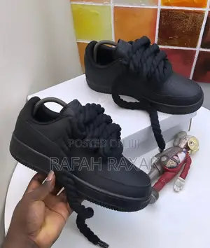 Original Black Air Force 1 Chunky/Big Laces Bandana Sneakers
