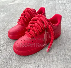 Red Nike Air Force 1 07 Low Big Lace Luxury Sneakers