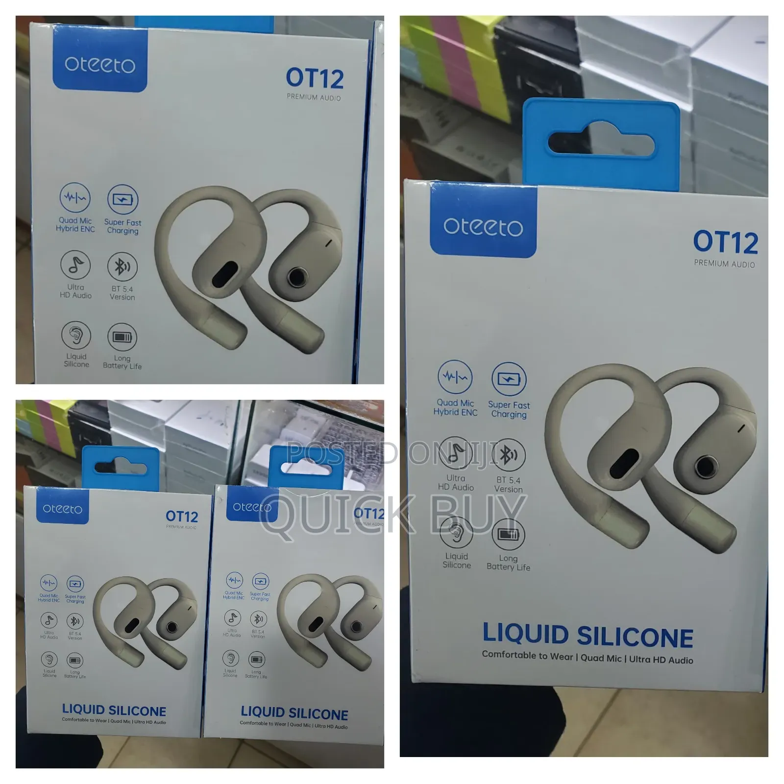 Durable Oteeto Wireless Base Ear Clip Earphones