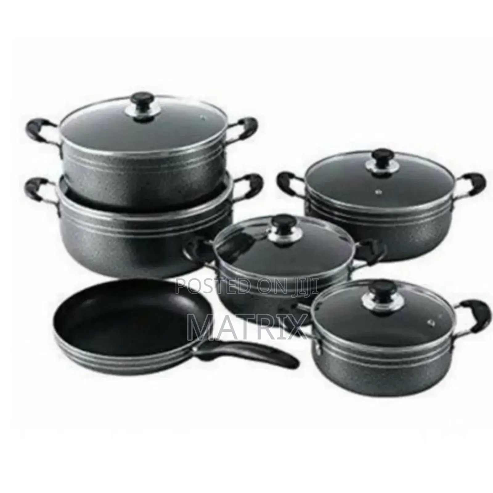 Non-Stick Saucepans Cookware Pots- Black.