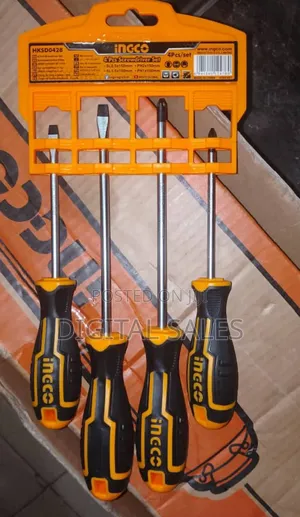 Ingco Hksd0428 4pcs Screwdriver Set-Black