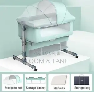 3 in 1 Adjustable Height Baby Bed With Storage Basket