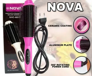 2-in-1 Hair Straightener Brush Comb,Fast Heat Styling Tool