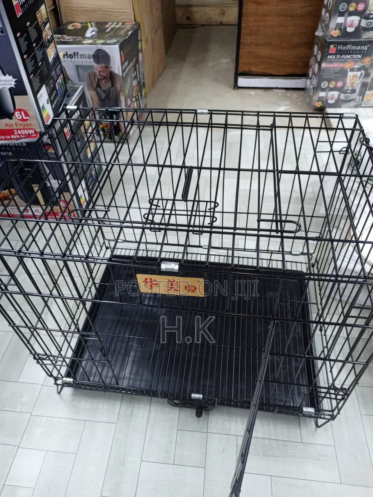 Black, Foldable, Metal Wire Pet Crate