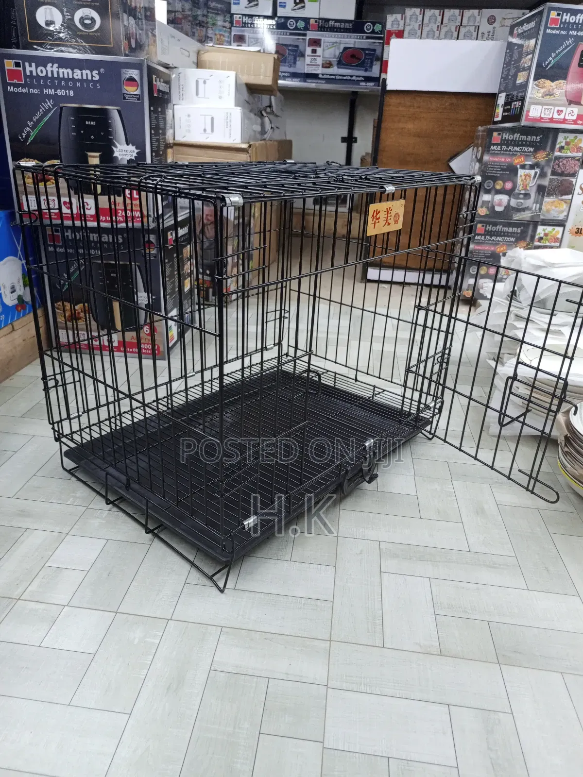Black, Foldable, Metal Wire Pet Crate