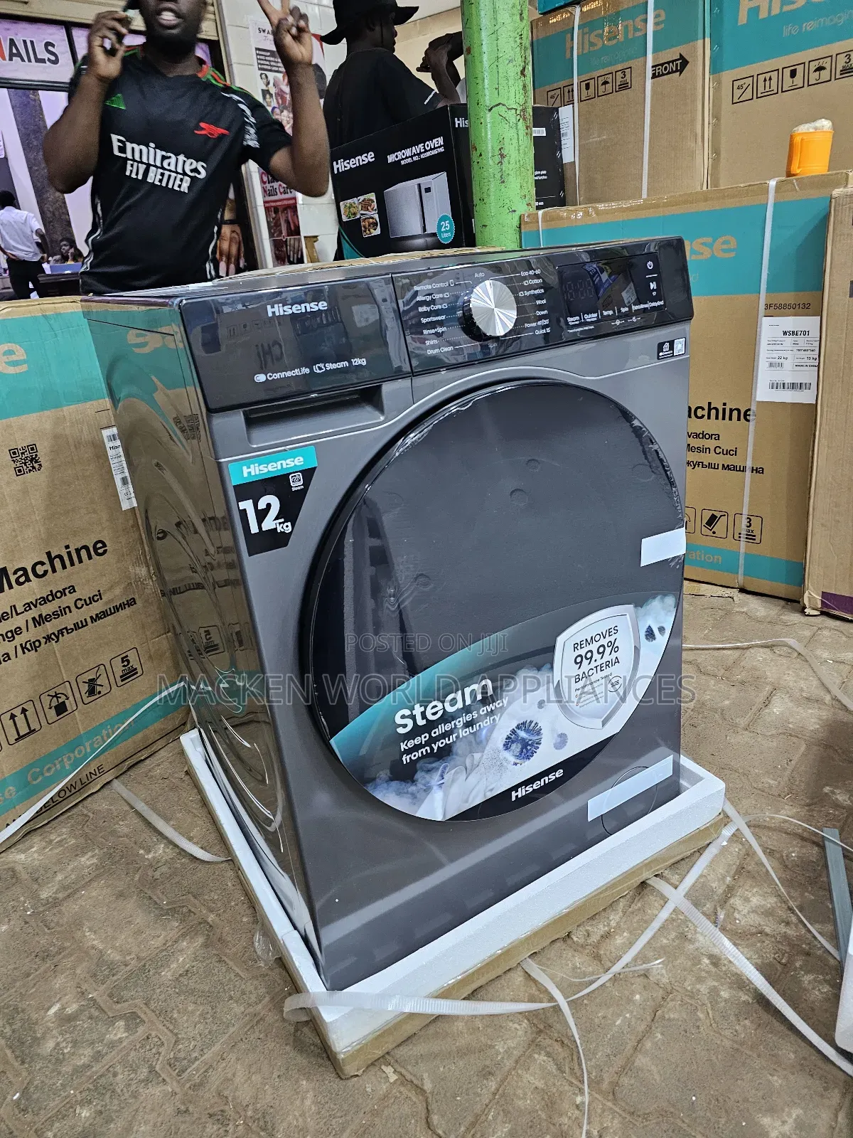Hisense12kg Front Loader Smart Wi-Fi Steam Wash Latest Model