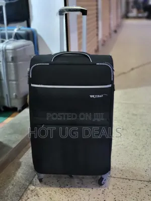 Large Size Fabric Travelling Suitcase - Black
