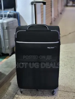 Large Size Fabric Travelling Suitcase - Black