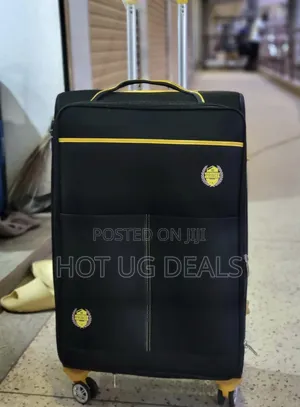Large Size Fabric Travelling Suitcase - Black