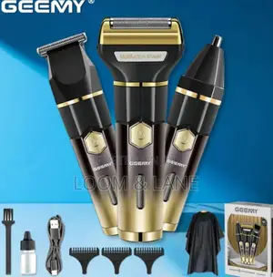 Geemy 3-in-1 Rechargeable Shaver and Trimmer Set ( Gm-8065)
