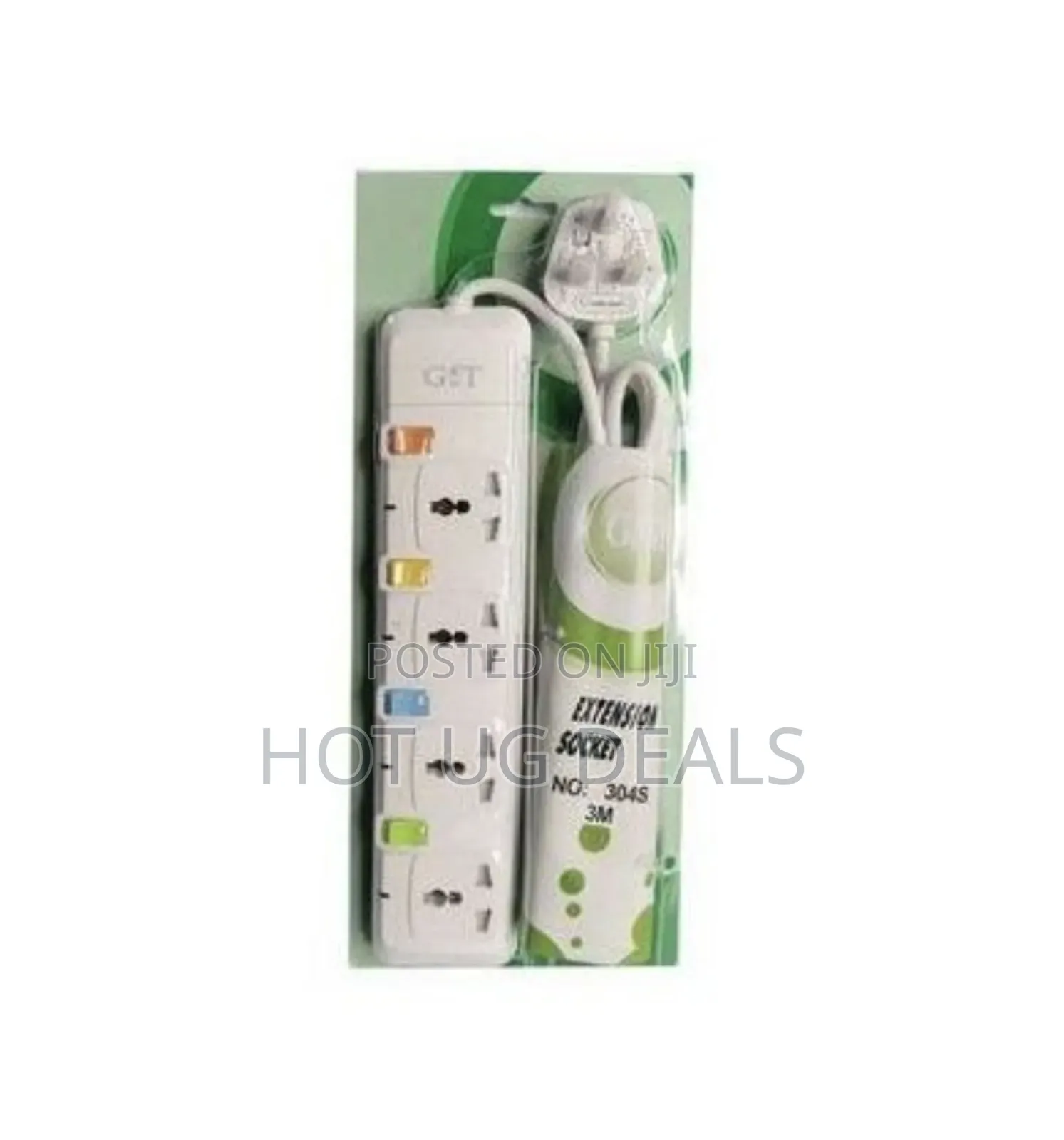 G & T 4 Way Heavy Load Power Extension Cable - White
