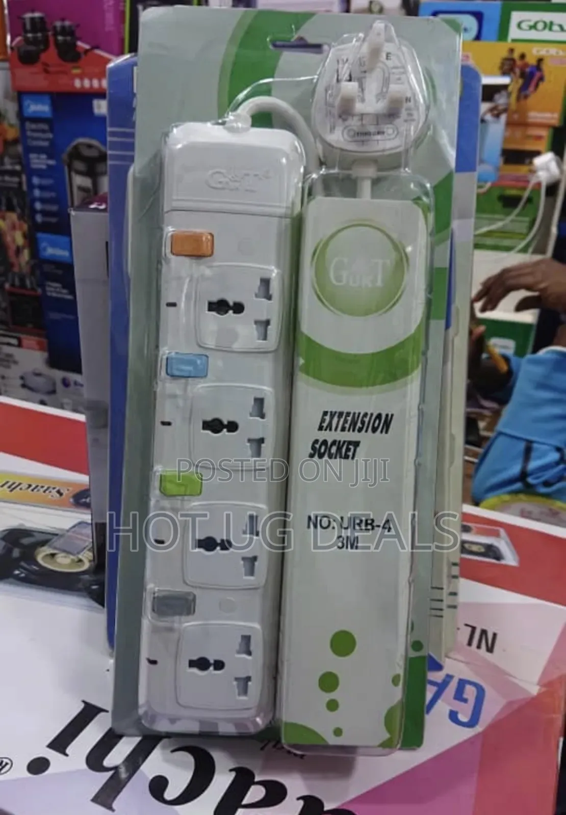 G & T 4 Way Heavy Load Power Extension Cable - White