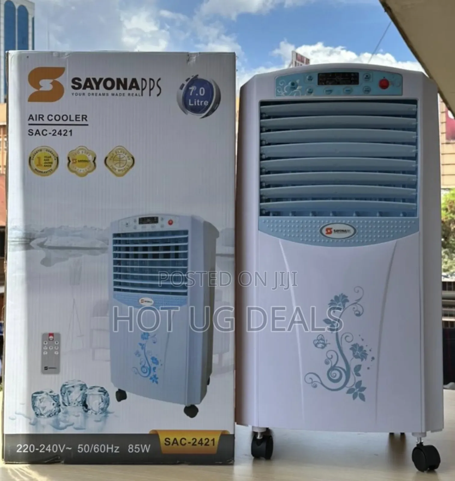 7l Sayonapps Air Cooler With 3 Modes 12 Hour Timer- White