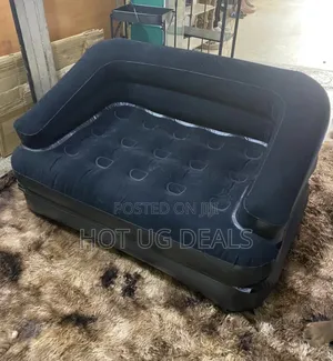 5-in-1 Inflatable Flocked Sofa Bed With Pump