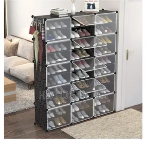 10 Tiers Shoe Rack Plastic 24-60 Pairs -storage Shelf
