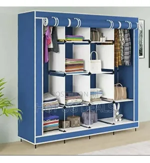 4 Column Metallic Frame Closet -blue