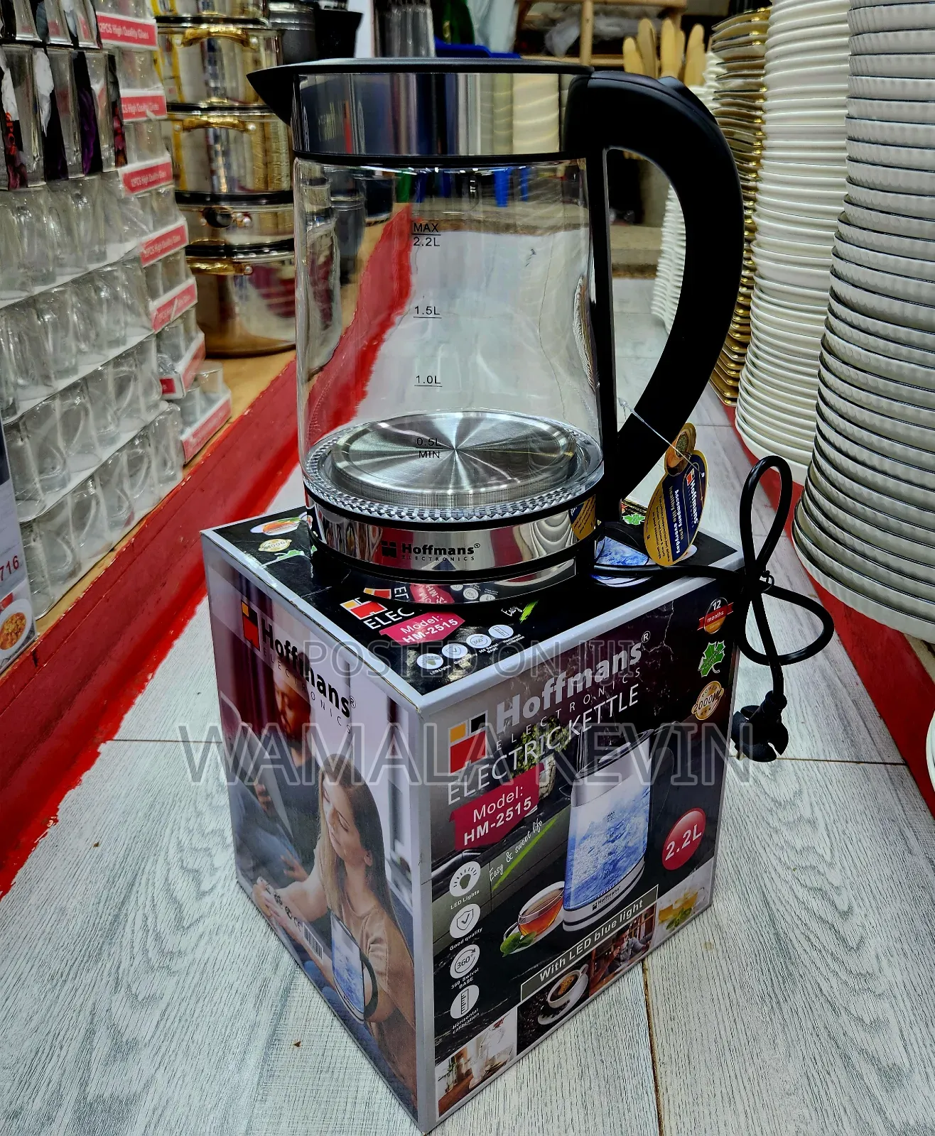 Electric Glass Kettle 2.2l