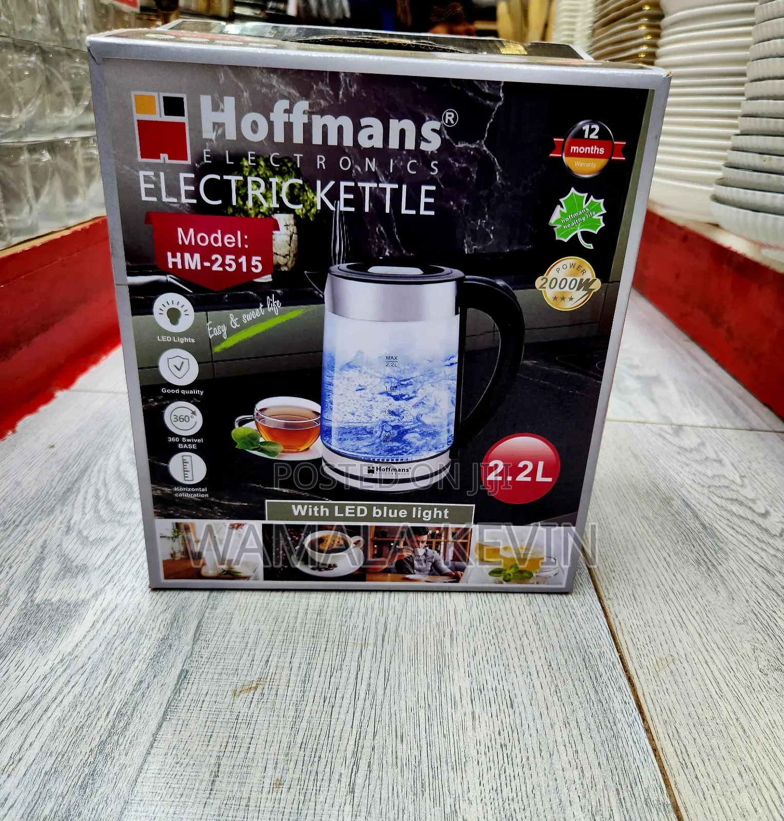 Electric Glass Kettle 2.2l