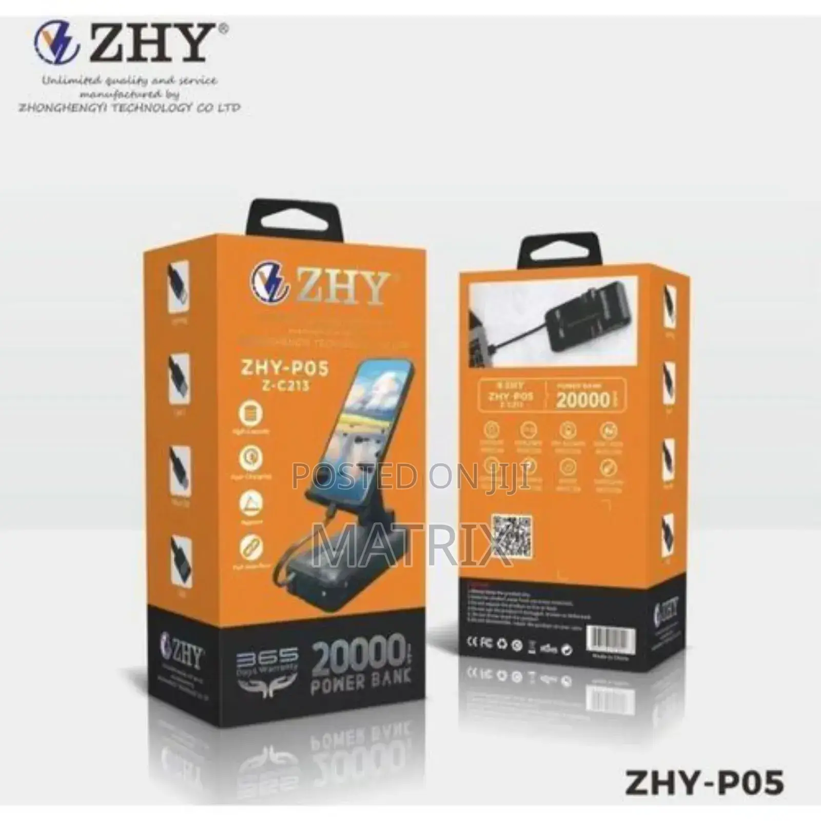 Zhy 20000 Mah 4 in 1 Powerbank Black