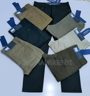 Khaki Trousers With Outside Back Pocket