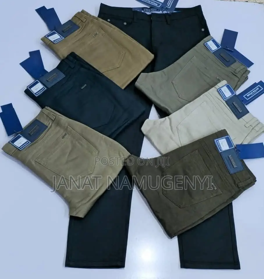 Khaki Trousers With Outside Back Pocket