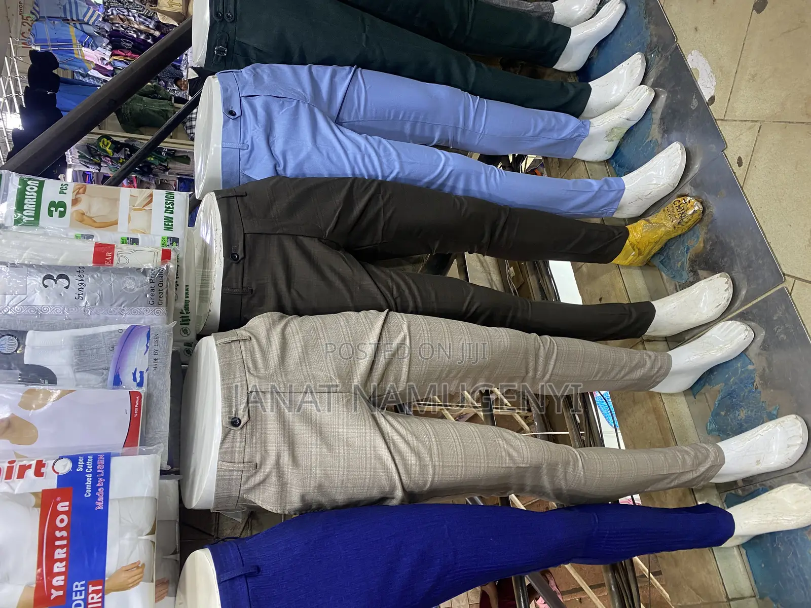 Plain Colored Beltless Trousers