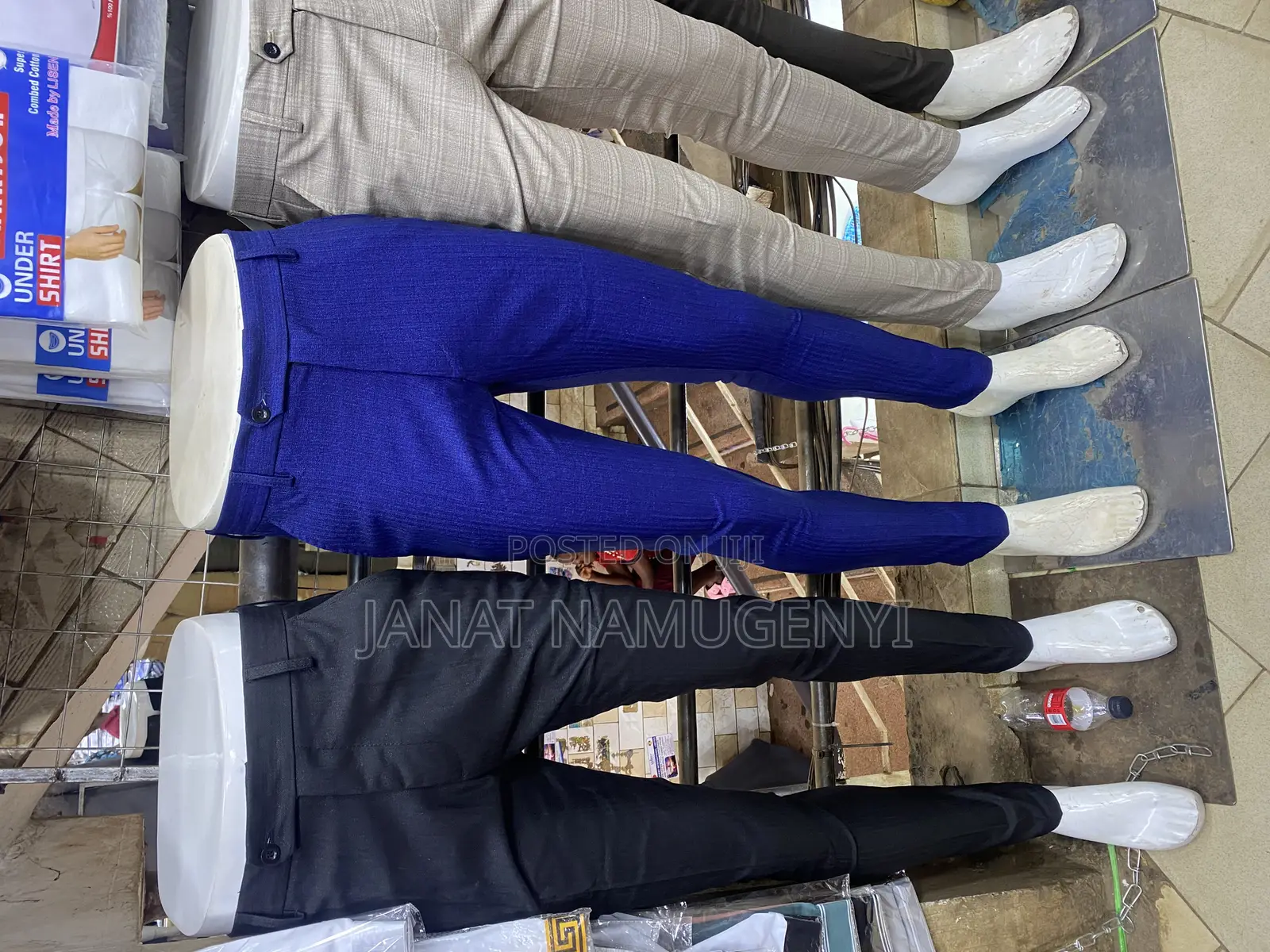 Plain Colored Beltless Trousers