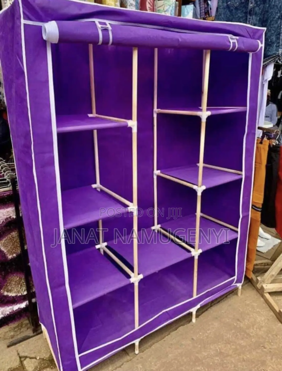 Purple Wooden Wardrobe
