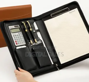 A4 Zip Conference Folder Busines Document Bag Leather