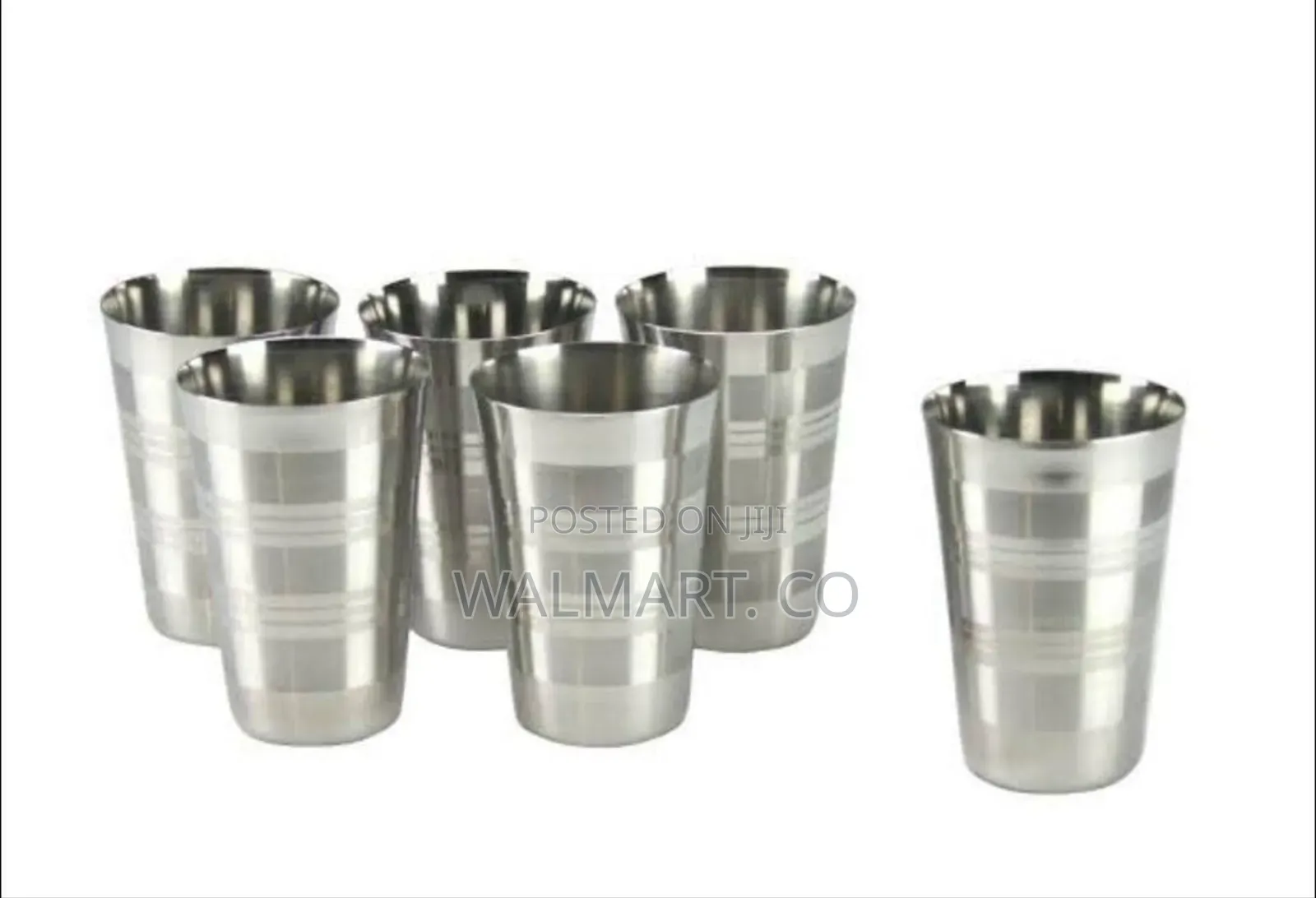 Set of Six Stainless Steel Glasses