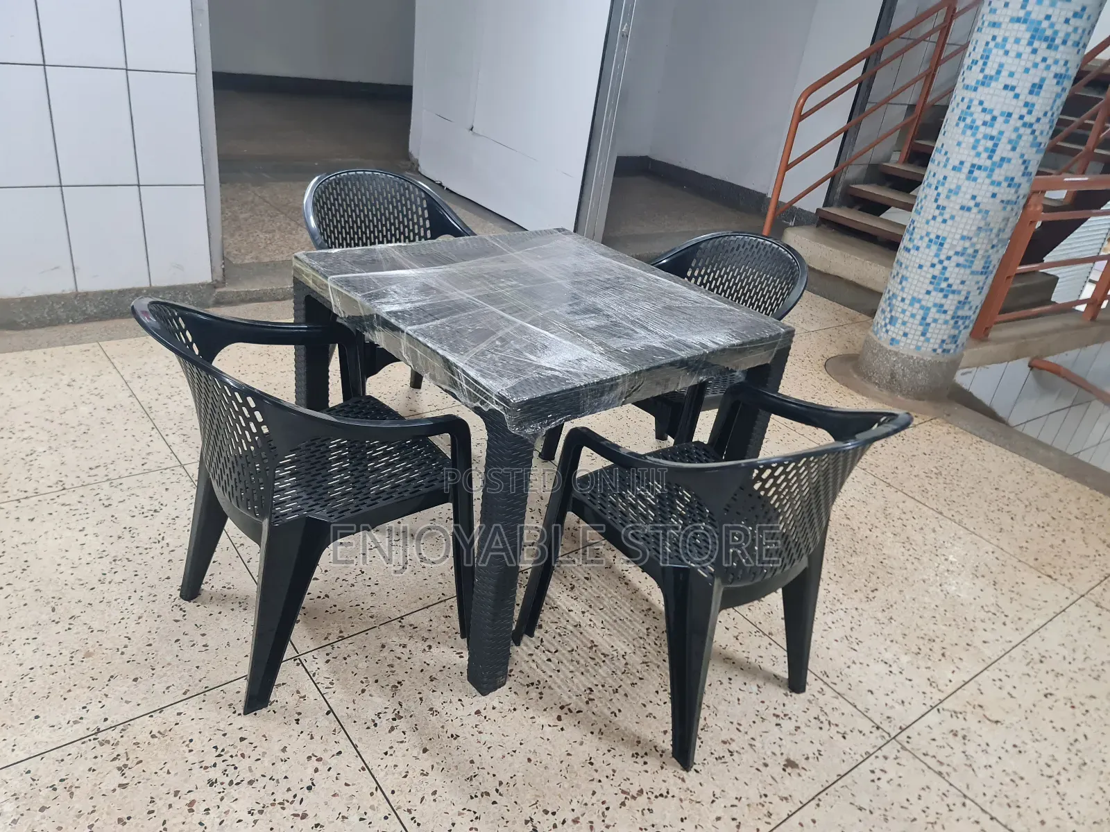 Restaurant Table and Plastic Chairs