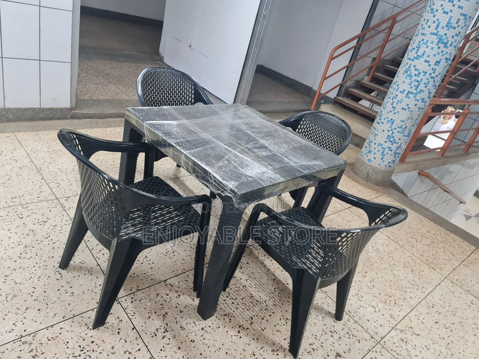 Restaurant Table and Plastic Chairs