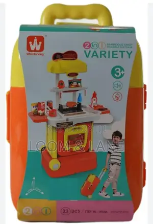 2in1 Kids' BBQ Drawer Suitcase Play House